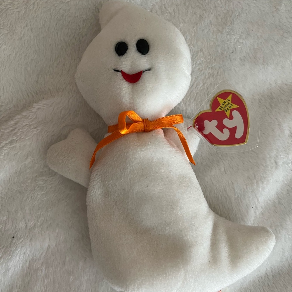 Ty Beanie Babies 1995 Spooky Ghost Plush with Tag Errors